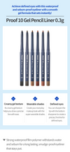 Proof 10 Gel Pencil Liner #1 Black - Waterproof & Smudge Free Eyeliner