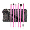 CAIRSKIN Neon Pink 6 Eyeshadow & Brow Brushes Set